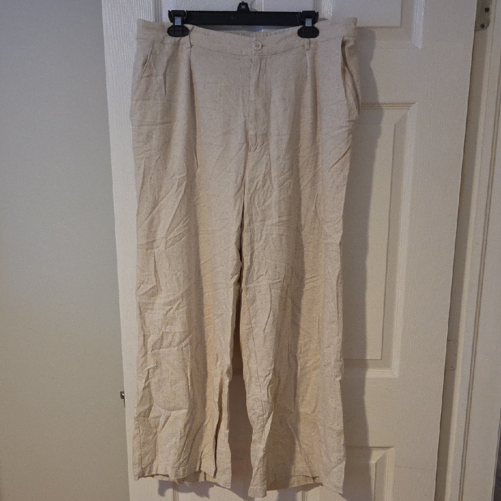 Beige Linen Pants